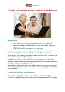 Veileder 5: Utvikling av nettsider for personer med demens