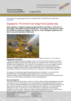 13-04-2015 Elgjegere i Finnmark kan begynne å glede seg