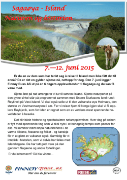 7.—12. juni 2015 Sagaøya - Island Naturen og historien