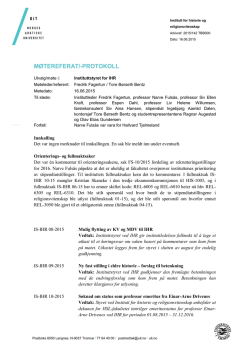 Referat fra instituttstyremøte IHR 16.06.2015