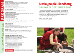 Program for Matløypa på Ullandhaug