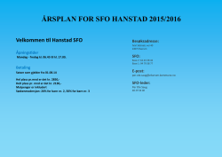 ÅRSPLAN FOR SFO HANSTAD 2015/2016