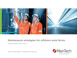 Maintenance strategies for offshore wind farms