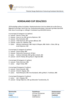 Hordaland Cup 2014-15 - Badmintonkretsen Vest