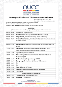 CONFERENCE AGENDA (draft)