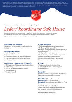 Leder/ koordinator Safe House