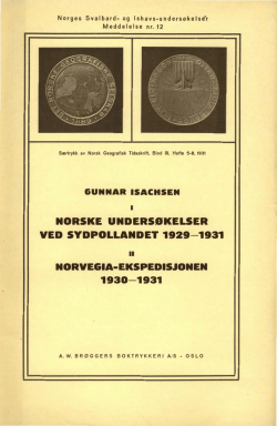 norske undersøkelser ved sydpollandet 1929