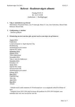 Referat allmøtet 05.05.15, Aud. 1 – Realfagbygget