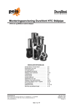 Monteringsanvisning DuraVent HTC stålpipe