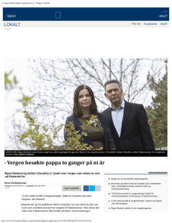 "Vergen besøkte pappa to ganger på ni år" Bergens Tidende 25. mai