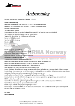 Årsberetning - NRHA Norway