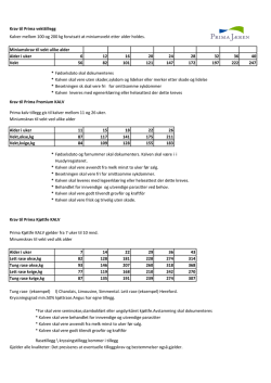 Krav til Prima vekttillegg Kalver mellom 100 og 200 kg forutsatt at