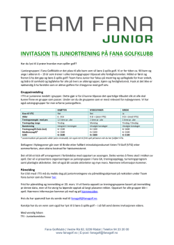 Invitasjon til juniortrening 2015