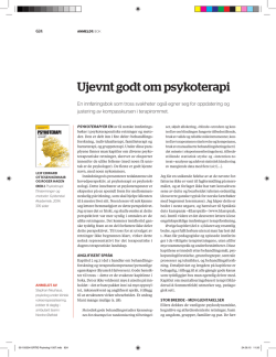 Ujevnt godt om psykoterapi - Tidsskrift for Norsk Psykologforening