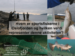 Hvem er sportsfiskerne i Oslofjorden og hvilken verdi representer