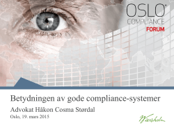 Compliance – forebygging og selvrapportering - Får