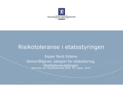 eksempler på risikotoleranse i praksis Espen Nord Eidene