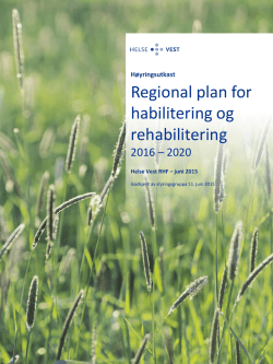 Regional plan for habilitering og rehabilitering