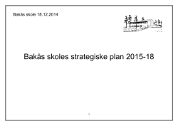 Bakås skoles strategiske plan 2015-18