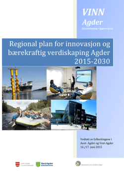 Regional plan for innovasjon og bærekraftig verdiskaping Agder