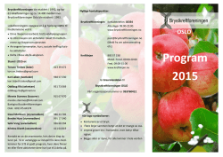 Program 2015 - Brystkreftforeningen