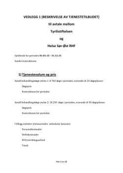 Ytelsesavtale Tyrili 2015 - Helse Sør-Øst
