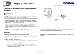 Changing the axle distance General information on - TIL