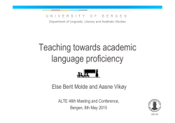 Teaching towards academic language proficiency