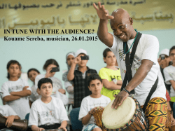 IN TUNE WITH THE AUDIENCE? Kouame Sereba, musician, 26.01