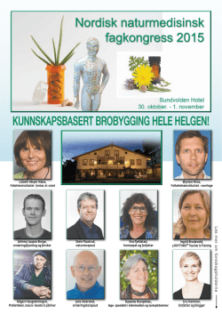 Program Nordisk naturmedisinsk fagkongress 2015