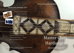 Master Class Hardanger - Hordaland fylkeskommune