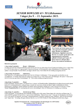 Programmet for turen til Lillehammer og Skibsladner