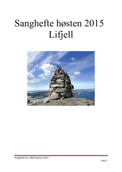 Sanghefte høsten 2015 Lifjell
