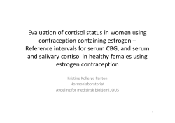 Evaluation of cortisol status in women using
