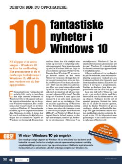 10fantastiske nyheter i Windows 10