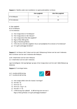 Oppgave 1. Tabellen under viser resultatene i en