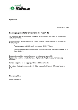 Prislisteendring - Askim & Spydeberg Sparebank