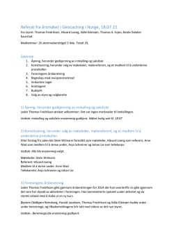 Referat fra årsmøtet i Geocaching i Norge, 18.07.15