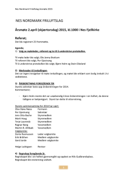 Referat fra årsmøtet 2015 - NES NORDMARK FRILUFTSLAG