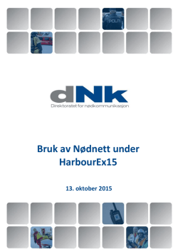 Bruk av Nødnett under HarbourEx15 (dNk)