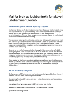 Mal for bruk av klubbantrekk - personlig sponsor LSK langrenn/alpint