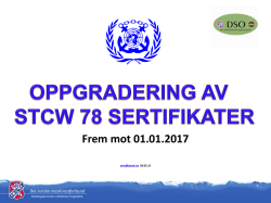 oppgradering av stcw sertifikat 01.12.2013