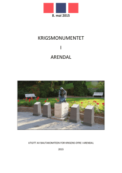 Minneskrift for krigens ofre i Arendal