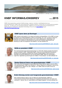 Informasjonsbrev KNBF 2015-2