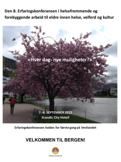 Erfaringskonferanse i Bergen 2015
