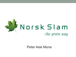 og effektivitetskrav? – Peter Asle Mona, Norsk Slam AS