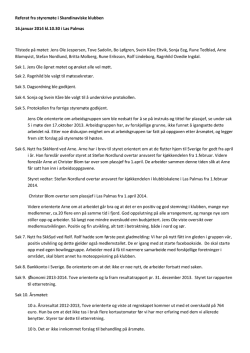 Referat fra styremøte i Skandinaviske klubben 16.januar 2014 kl