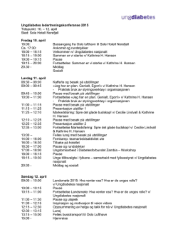 Ungdiabetes ledertreningskonferanse 2015 Tidspunkt: 10. – 12