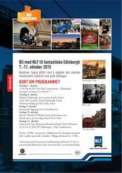 Bli med NLF til fantastiske Edinburgh 7.-11. oktober