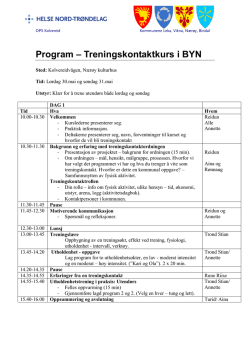 Kursprogram for treningskontakter i BYN 2015